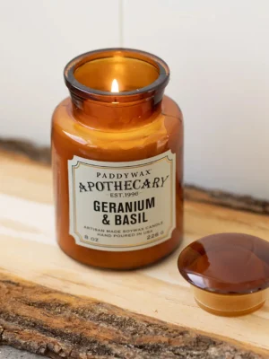 Paddywax Apothecary Candle Geranium & Basil 226gr