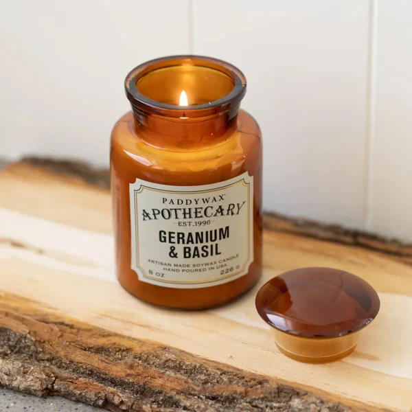 Paddywax Apothecary Candle Geranium & Basil 226gr