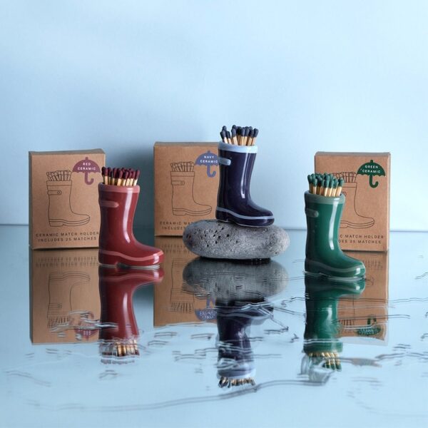 Paddywax Wellington Boot Matches - Dark Green 25pcs